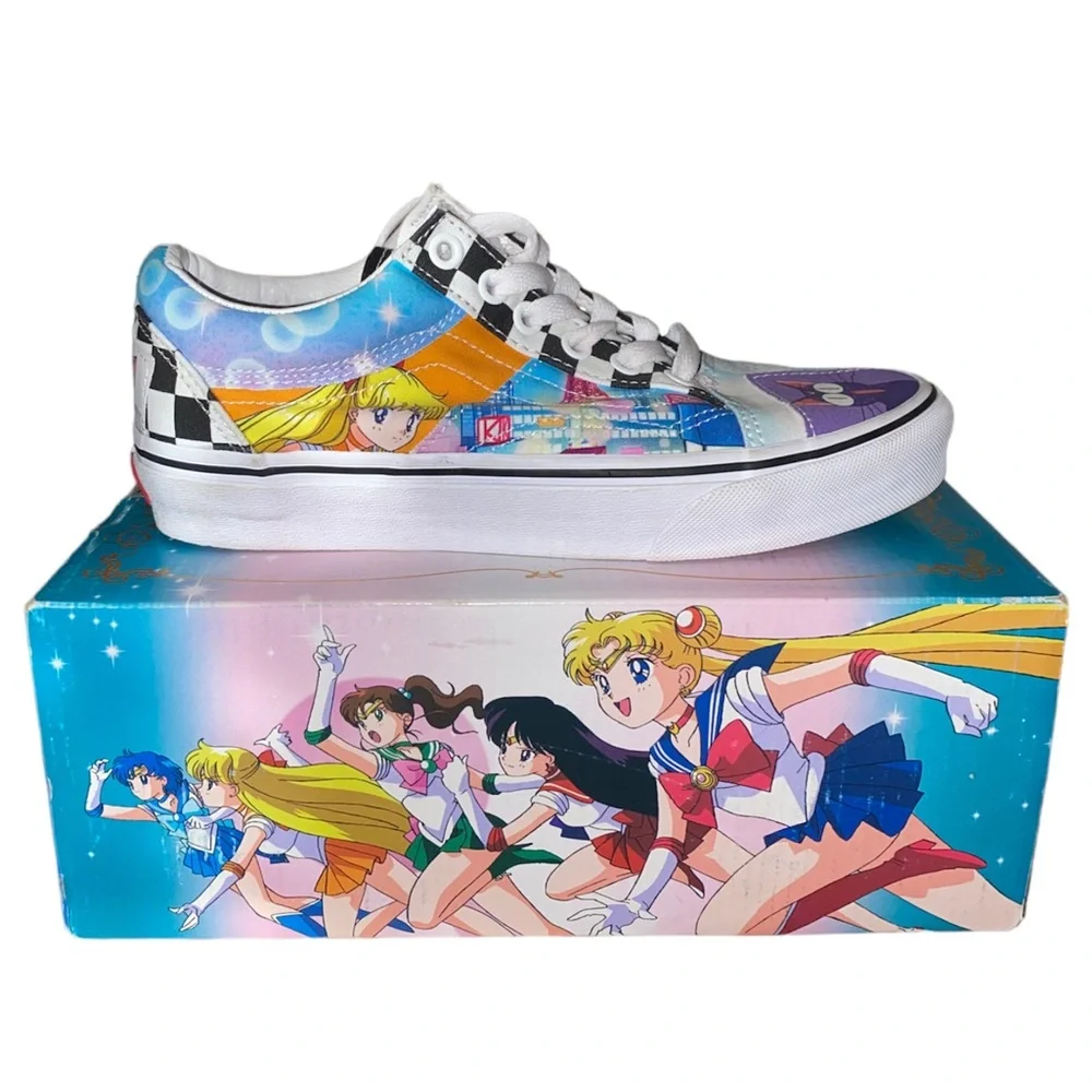 Vans Old skool Sailor Moon Patch Work Pretty Guardian Sneakers 100% Authentic‎